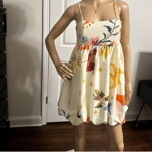 La Nature Printed Spaghetti Strap Mini Dress